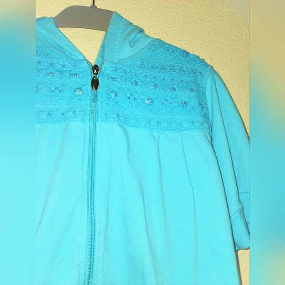 LA Blues Active size22/24 Baby Blue Embroiderd & Rinestone Embellished Hoodie - Picture 4 of 7